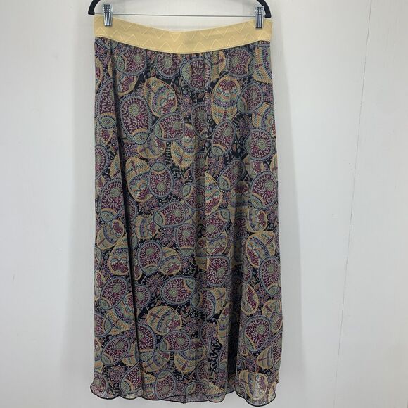 Lularoe Womens XL Lucy Maxi Skirt Moody Dark Cottage Whimsigoth Fairy Lined - Picture 1 of 8